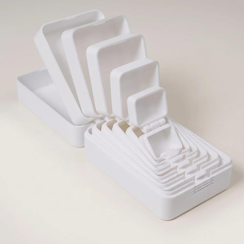 White nesting prank gift box shown open